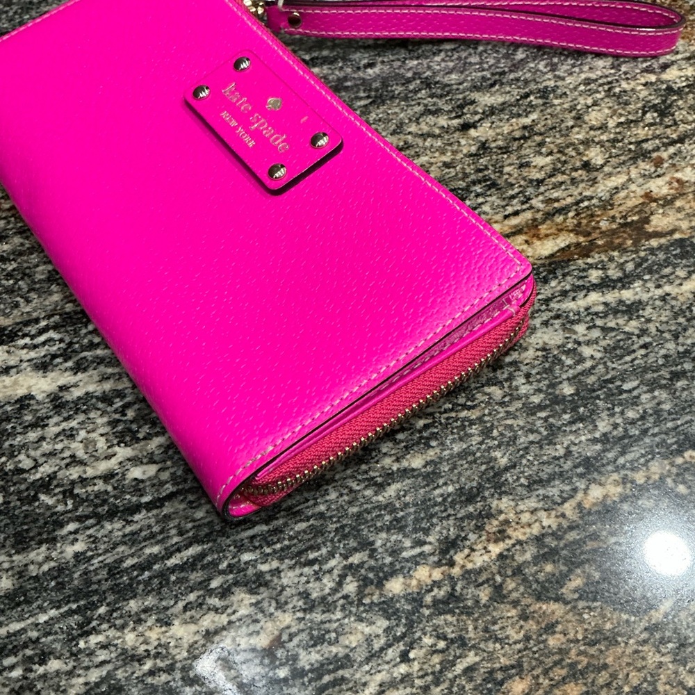 ✨💎BEAUTIFUL💎✨KATE SPADE PEBBLED LEATHER LARGE WRISTLET W/DUSTY&GIFT! - Picture 3 of 12